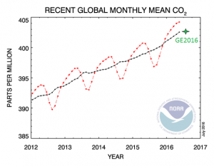 Figure1: Global CO2 concentration is rising