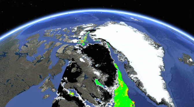 Figure 3: The AMSR2 satellite provides daily information on sea-ice concentration with a resolution of 3.25 km